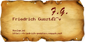 Friedrich Gusztáv névjegykártya