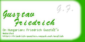 gusztav friedrich business card